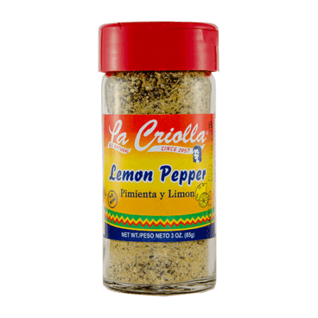 La Criolla Lemon Pepper Seasoning | All-Natural | 3oz | Set of 6 Glass Jars