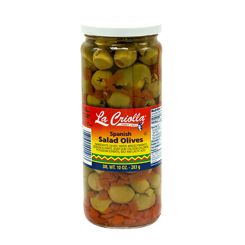 All-Natural Salad Olives with Pimiento from Spain - 10oz (Set of 12) | La Criolla