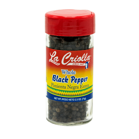 La Criolla's Whole Black Pepper - 2.5oz - Set of 6 Glass Jars
